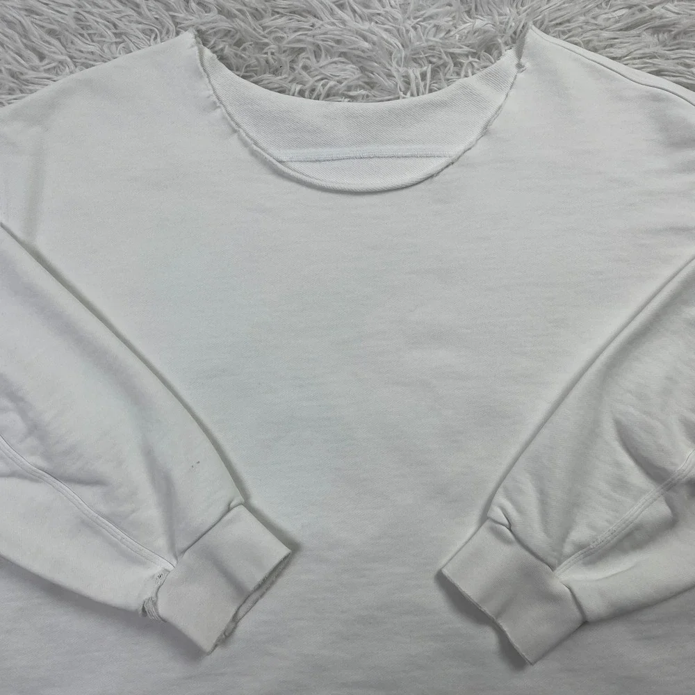 Lululemon Sweater Womens Large White Perfectly Oversized Crew Sweatshirt Terry L